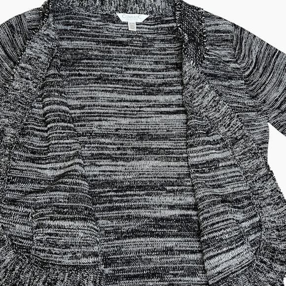 Conrad C Collection Cardigan Medium Silver Metallic Gray Black Fringe Classic - Picture 8 of 11
